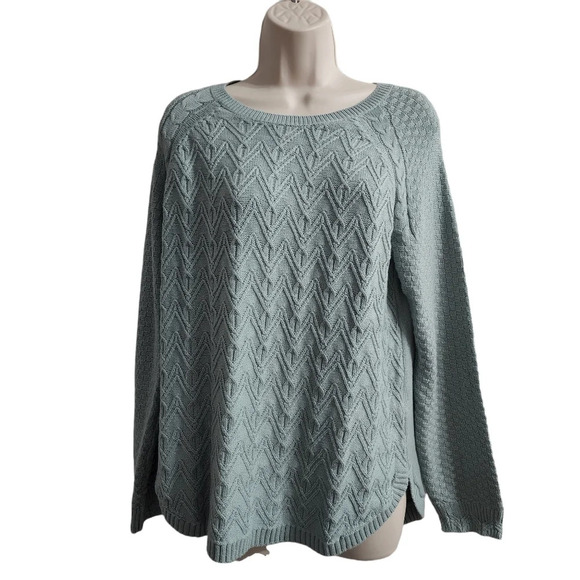 SONOMA Blue Cable Knit Long Sleeve Sweater Size M NWT - Picture 1 of 7